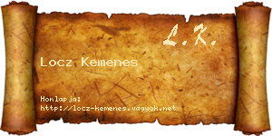 Locz Kemenes névjegykártya